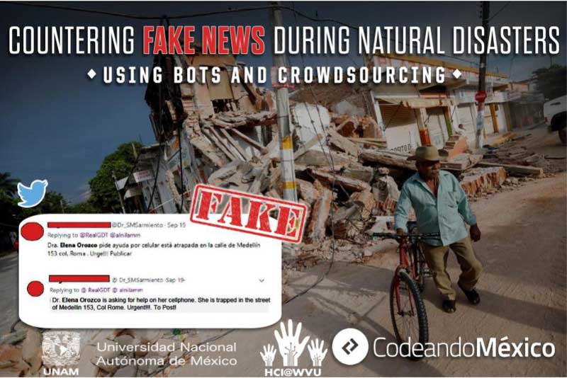 a graphic titled 'Countering Fake News During Natural Disasters'